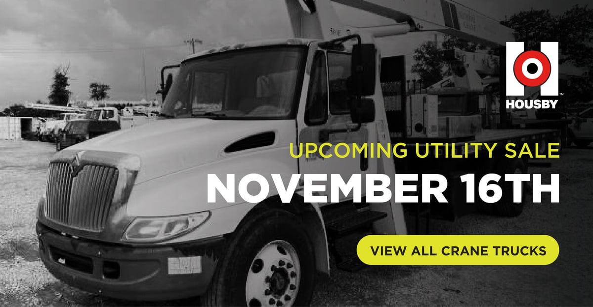Upcoming Housby Utility Sale - November 16th | View All Crane Trucks